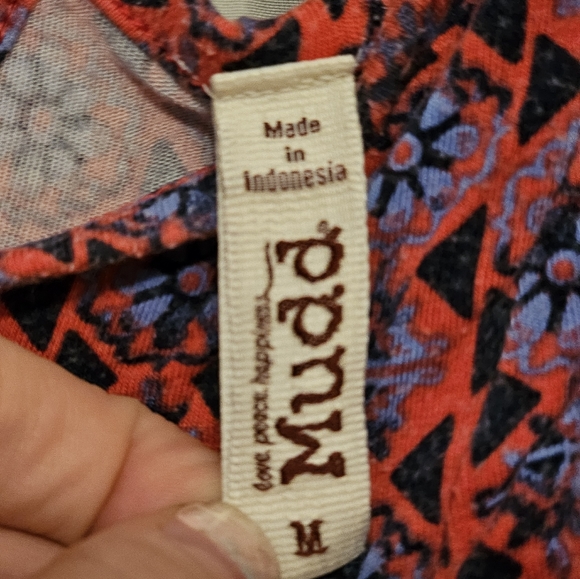 Mudd Strappy Geometric Sundress Red and Blue Size M - Picture 3 of 4